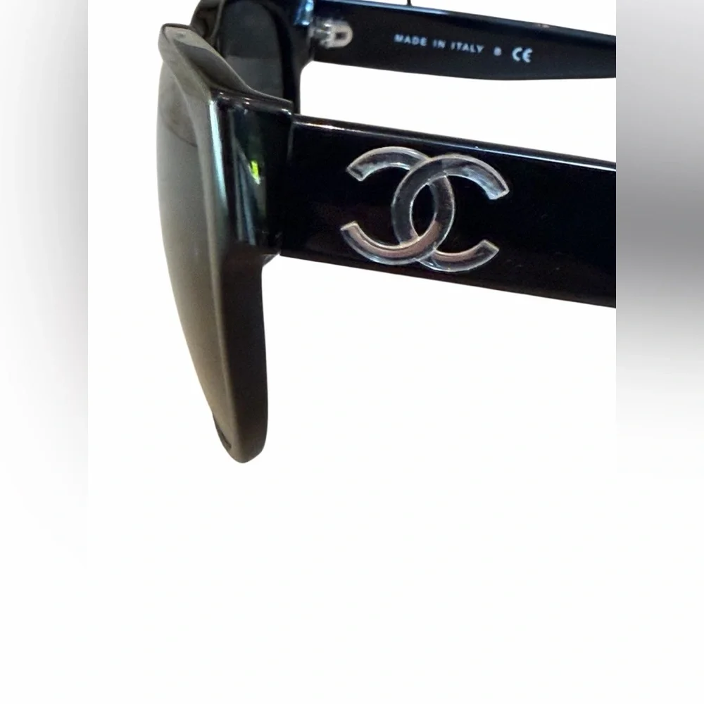 CHANEL Black‎ Sunglasses with Silver Accents